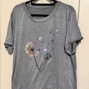 Gray Dandelion Graphic Women's Top